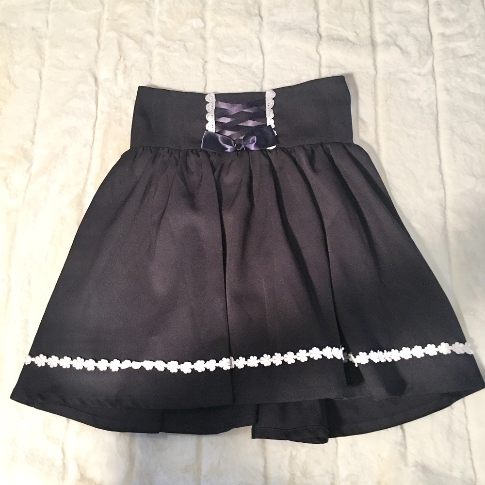 Japanese Cute Navy Blue Skirt with Lining